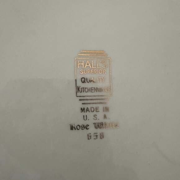 Halls Rose White #658 Casserole stoneware Pot With Lid 1950's - Picture 6 of 7